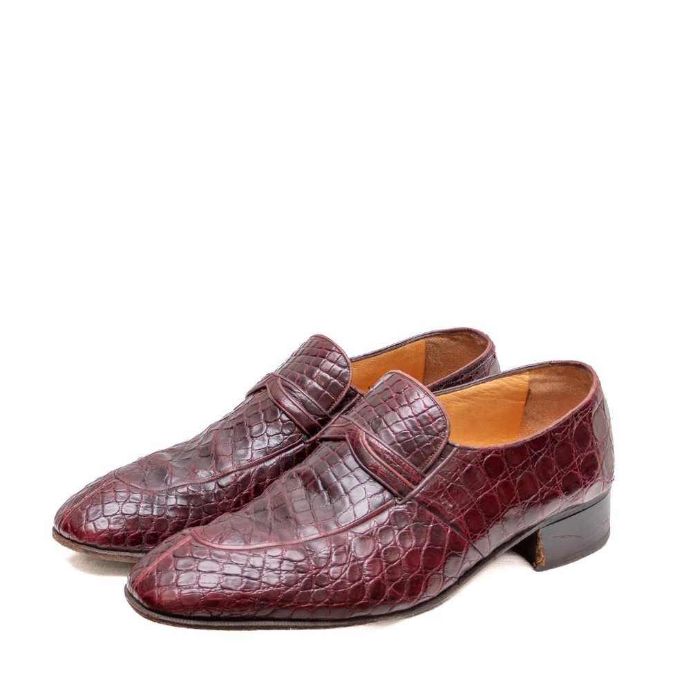 Johnston & Murphy Genuine Alligator Loafers – Burgundy (US 10 / UK 9) – Classic